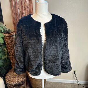 Calvin Klein Black Faux Fur Teddy Jacket